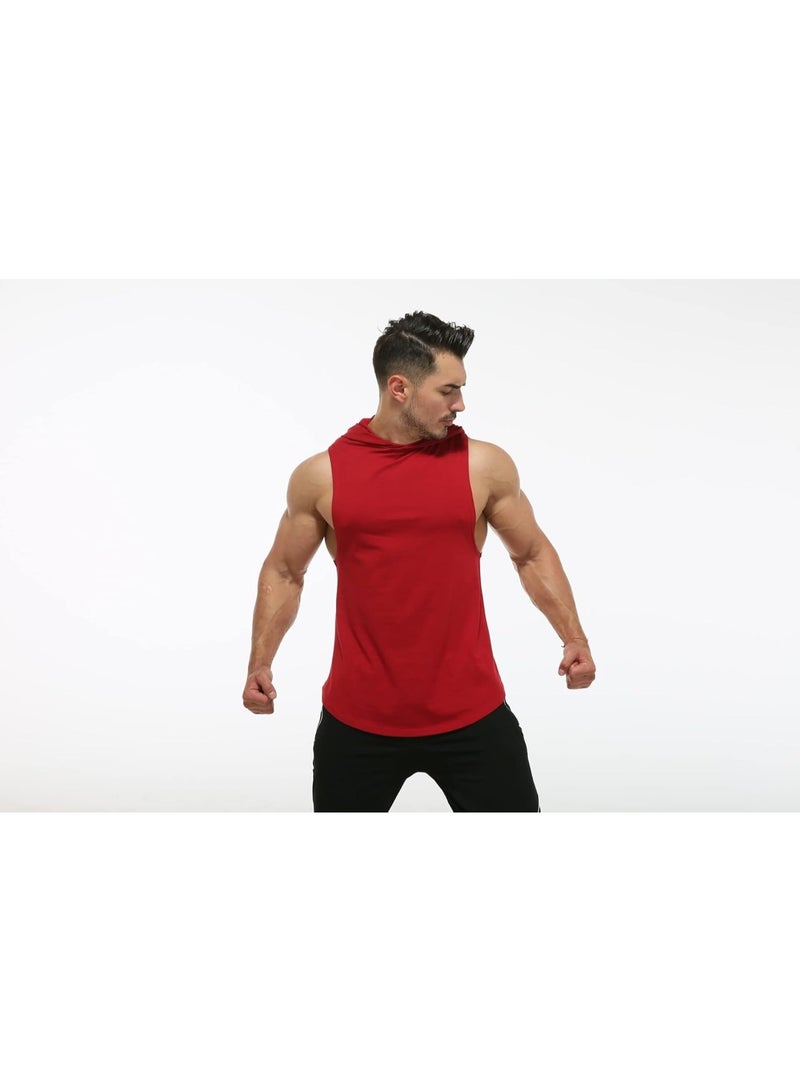 NAKXUS Men's Workout Hooded Tank Tops Sleeveless Gym Training Hoodies Bodybuilding Muscle Cut Off T Shirt - Image 3