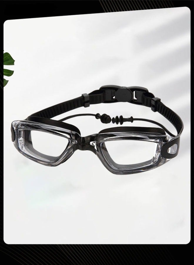 YUKE High Clarity Waterproof Anti Fog Wide Frame Swim Goggles with Adjustable Strap and Integrated Earplugs for Women Men Swimming - Image 3