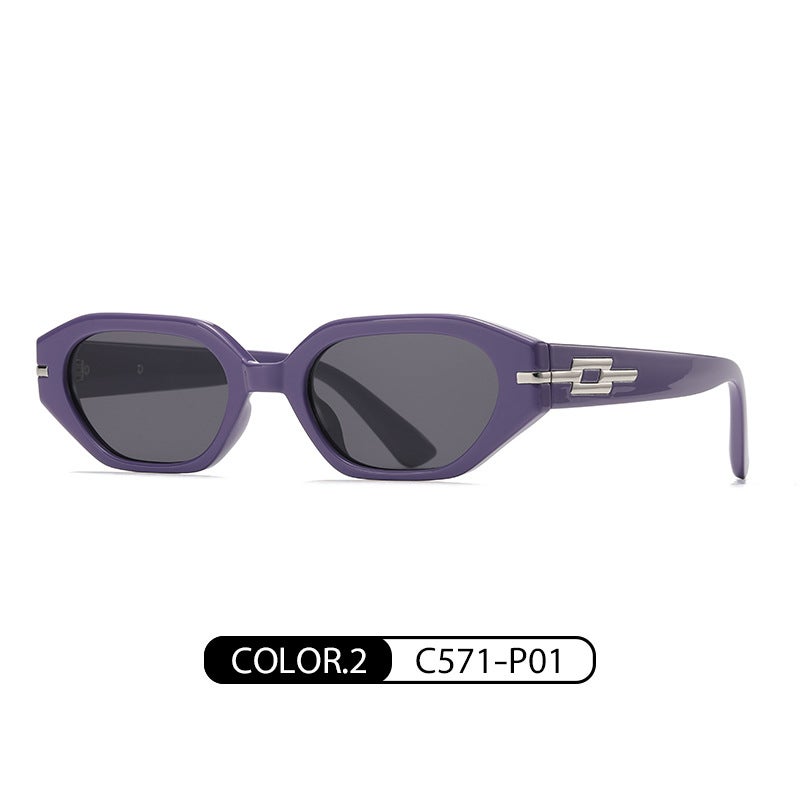 Generic 2023 New Unisex Sunglasses UV Protection Trendy Small Frame 6504 Bright solid purple gray C571-P01 