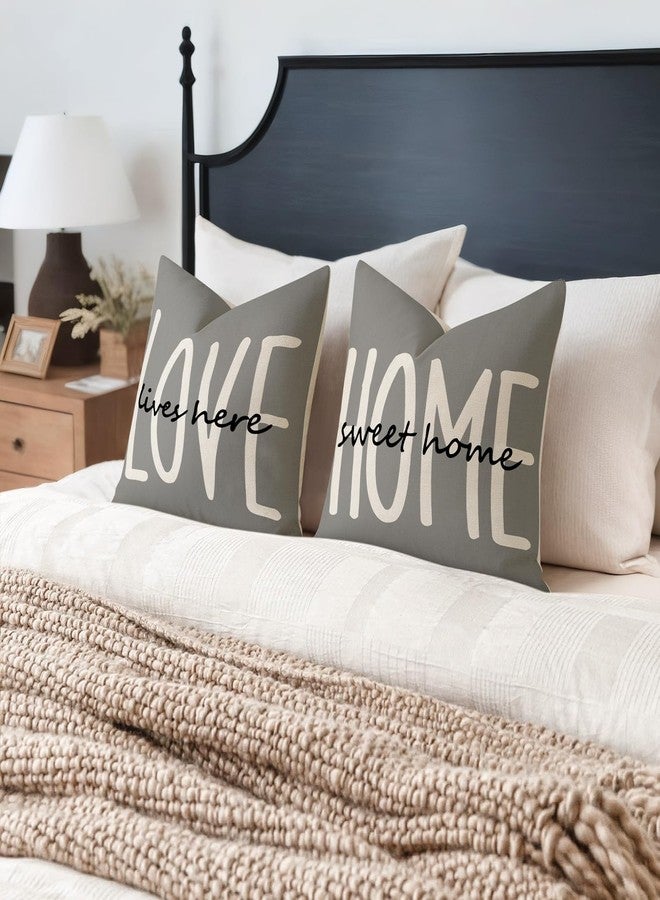 YCOLL Farmhouse Throw Pillow Covers 18x18 Set of 4 Rustic Linen Square Decorative Cushion Covers for Couch Sofa Bedroom Home Decor - Image 5