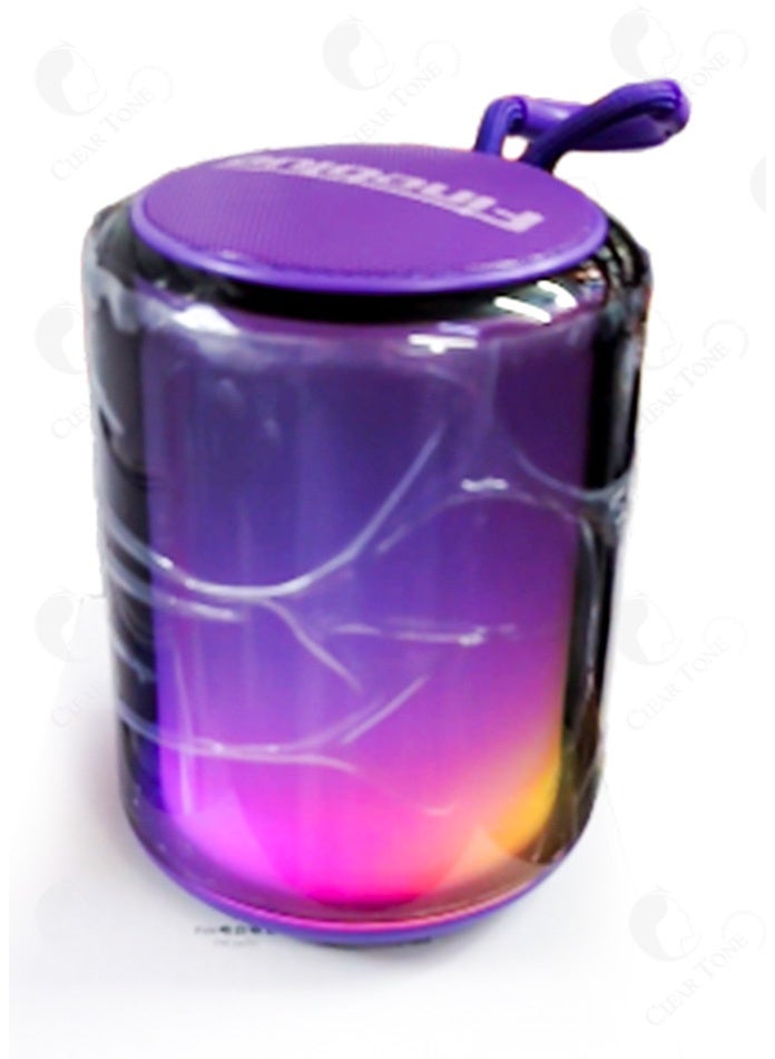 فاينبلو مكبر صوت لاسلكي محمول فاينبلو | صوت ستيريو عالي الدقة | بطارية قابلة لإعادة الشحن بسعة ألف و مائتان مللي أمبير في الساعة إضاءة RGB مع أوضاع متعددة | بلوتوث V5.3 | راديو FM | مدخل AUX وتحكم سهل في مستوى الصوت – تصميم أنيق من الزجاج المقوى - Image 2