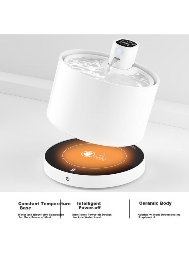 Ergobaby Wireless Smart Pet Constant Temperature Ceramic Water Fountain, Automatic Circulating Water Flowing Fountain For Cats And Dogs, Water Dispenser - Image 1