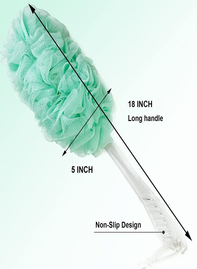 PPHAO BASIC PPHAO - Back Bath Brush - Loofah Sponge Scrubber - Bath Brush Long Handle for Shower - Loofah Exfoliating for Men - Shower Loofah for Women - Green Loofah - 1Pack - Image 2