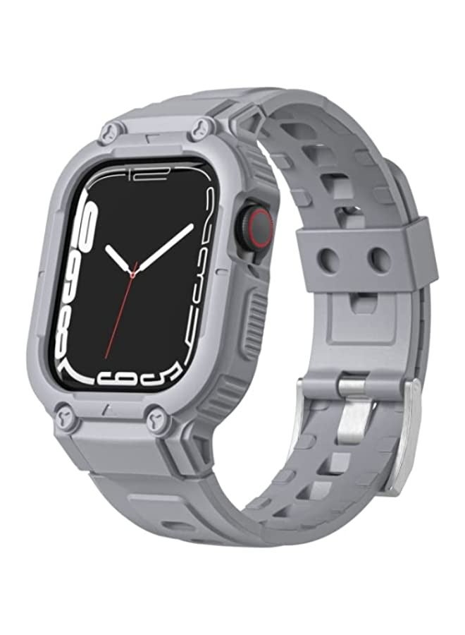 باند ارمور حزام من السيليكون لساعة ابل الترا 49 ملم رمادي - Image 1