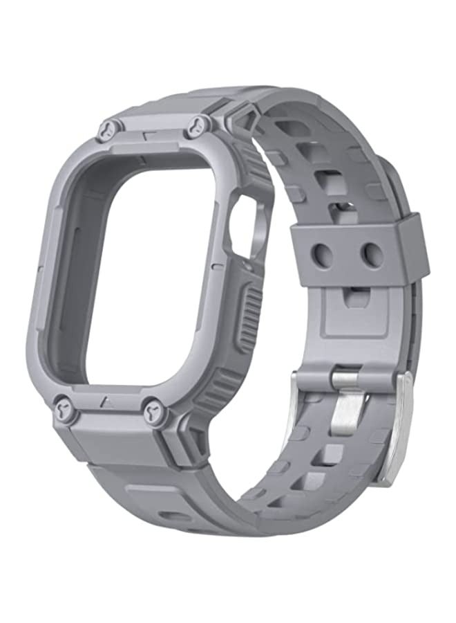 باند ارمور حزام من السيليكون لساعة ابل الترا 49 ملم رمادي - Image 3