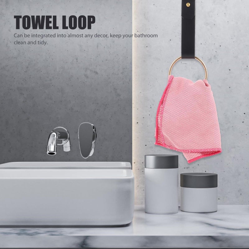 12cm Wall Mounted Pu Towel Ring Hand Towel Holder Bathroom Accessory - Image 5