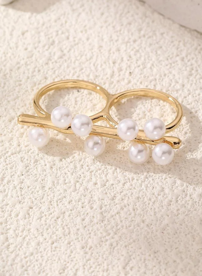 تايك تو خاتم مزين بلؤلؤ صناعي