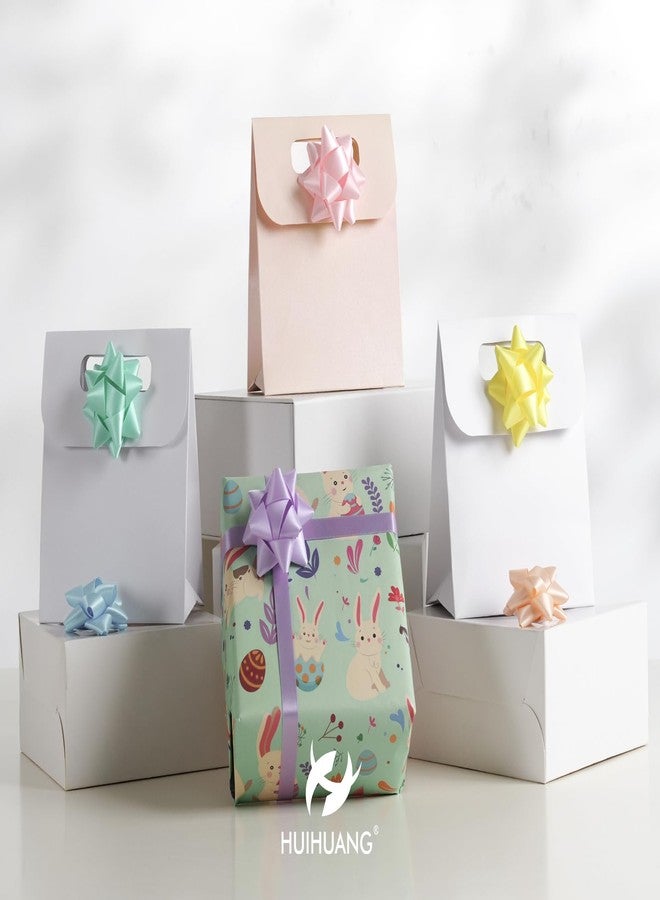 HUIHUANG Pastel Gift Bows 6 Colors 2.5 inch Self Adhesive Satin Star Bows 36 Pcs Pastel Rainbow Bows for Gift Wrapping Crafts Baby Shower Easter Day Decor Party Favor Bags - Image 3