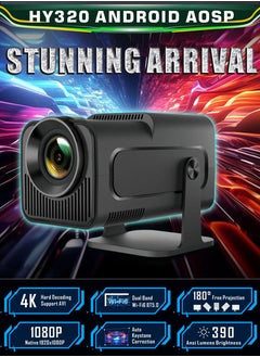 DBLEW 390ANSI Lumens HD Smart Projector Android 11 Portable Mini Cinema 130 Inches Screen Display Lamp 4K Home Movie Theater Gaming Video Presentations 180 Degree Rotating Screen Mobile Phone Projection  - Image 2
