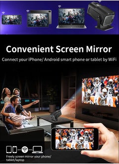 DBLEW 390ANSI Lumens HD Smart Projector Android 11 Portable Mini Cinema 130 Inches Screen Display Lamp 4K Home Movie Theater Gaming Video Presentations 180 Degree Rotating Screen Mobile Phone Projection  - Image 5