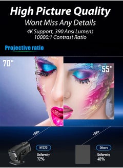 390ANSI Lumens HD Smart Projector Android 11 Portable Mini Cinema 130 Inches Screen Display Lamp 4K Home Movie Theater Gaming Video Presentations 180 Degree Rotating Screen Mobile Phone Projection - pzsku/ZD1ABA3A5BA4C7ED3B881Z/45/_/1714141470/f27296bb-813a-4dd1-aeff-502571712f73