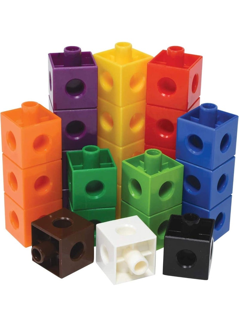 مكعبات ترابط بلاستيكية للأطفال من سن 5 إلى 13 عامًا، أدوات تعليمية عملية لتعلم الأرقام والكسور والنسب، مستلزمات التعليم المنزلي (حزمة من 100 قطعة) - Image 1