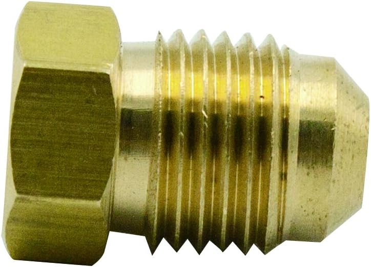 Legines Brass Tube Fitting, SAE 45 Degree Flare Plug, 1/4" Tube OD（Pack of 2） - Image 2