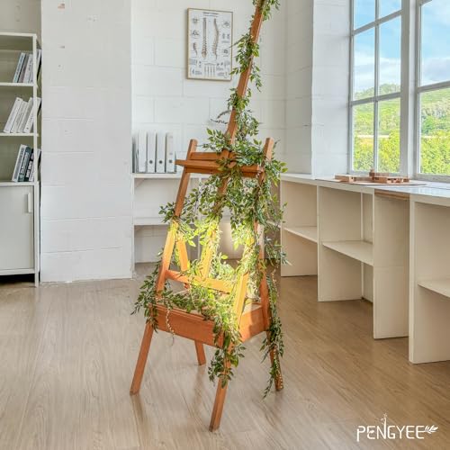 PENGYEE 6 Pack 5.57ft Artificial Greenery Garland for Table, Faux Willow Leaf Garland for Room Decor, Green Garlands for Decoration, Fake Vines Hanging Plants for Home Bedroom Wall Wedding Decor-043 - Image 5