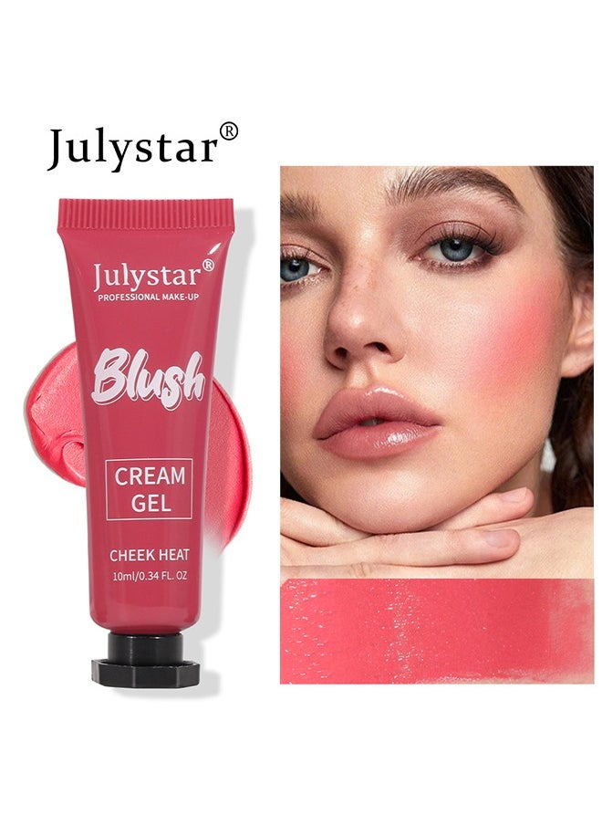 Julystar Blush Cream Gel-Lightweight Breathable Natural Refreshing Long Lasting Waterproof Cheek Blush to Brighten and Enhance Facial Complexion #05  - Image 1