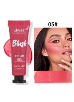 Julystar Blush Cream Gel-Lightweight Breathable Natural Refreshing Long Lasting Waterproof Cheek Blush to Brighten and Enhance Facial Complexion #05  - Image 2