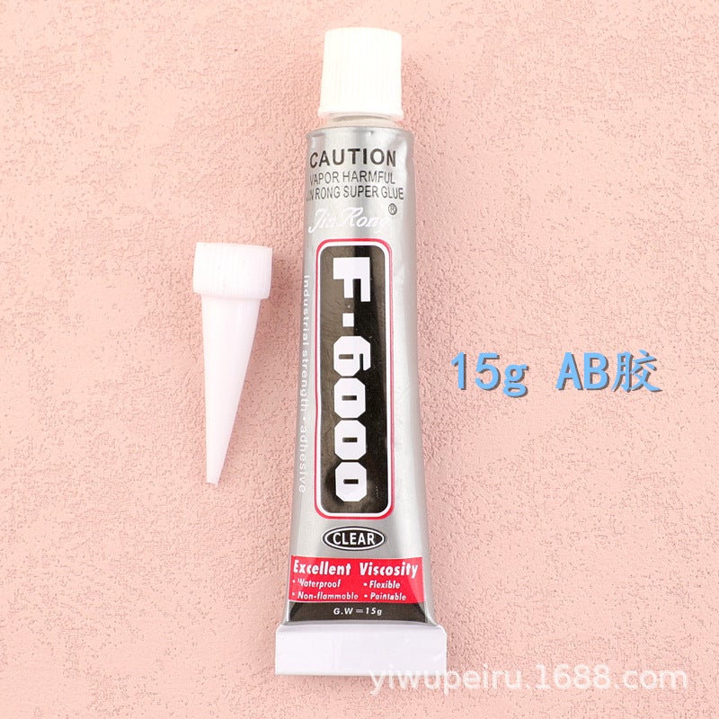Generic AB glue toothpaste glue rhinestone mobile phone shell jewelry glue screen repair rhinestone diy handmade jewelry glue 4#15g silver/aluminum body rubber head (F6000) 
