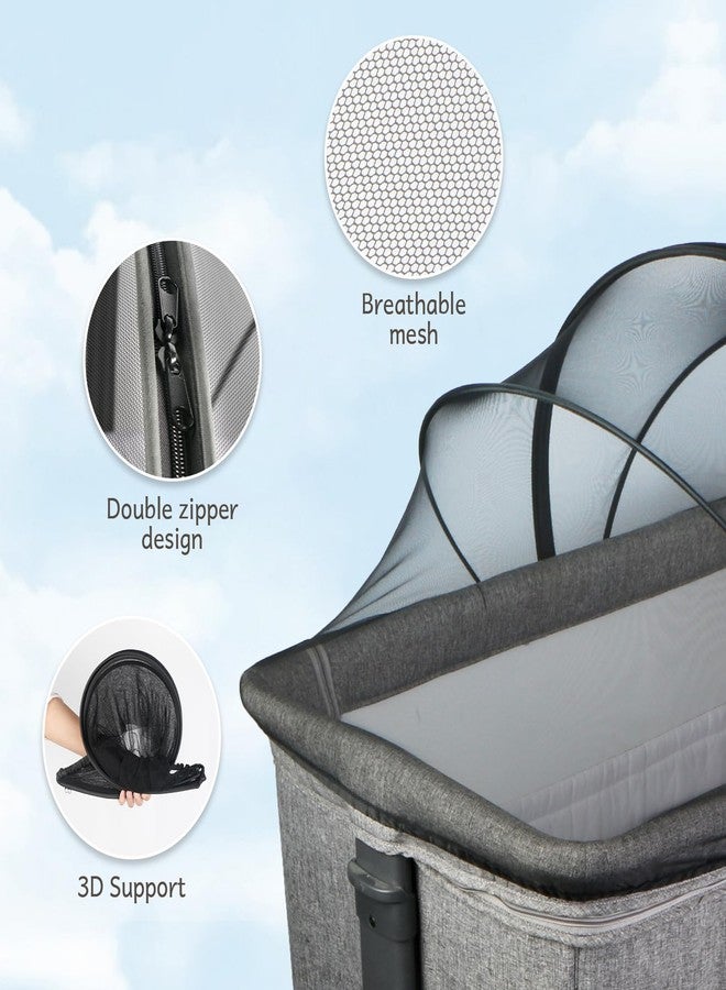 BEBONO Bassinet Cover to Keep Cats Out, Mosquito Net Cover with 2-Way Zipper for Baby Crib, Black - Image 3