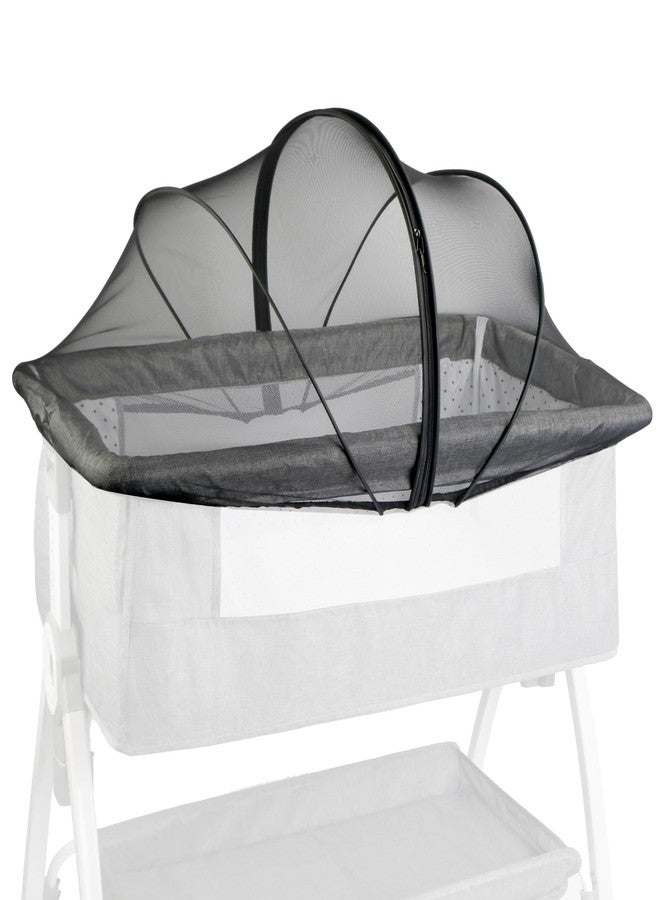 BEBONO Bassinet Cover to Keep Cats Out, Mosquito Net Cover with 2-Way Zipper for Baby Crib, Black - Image 1