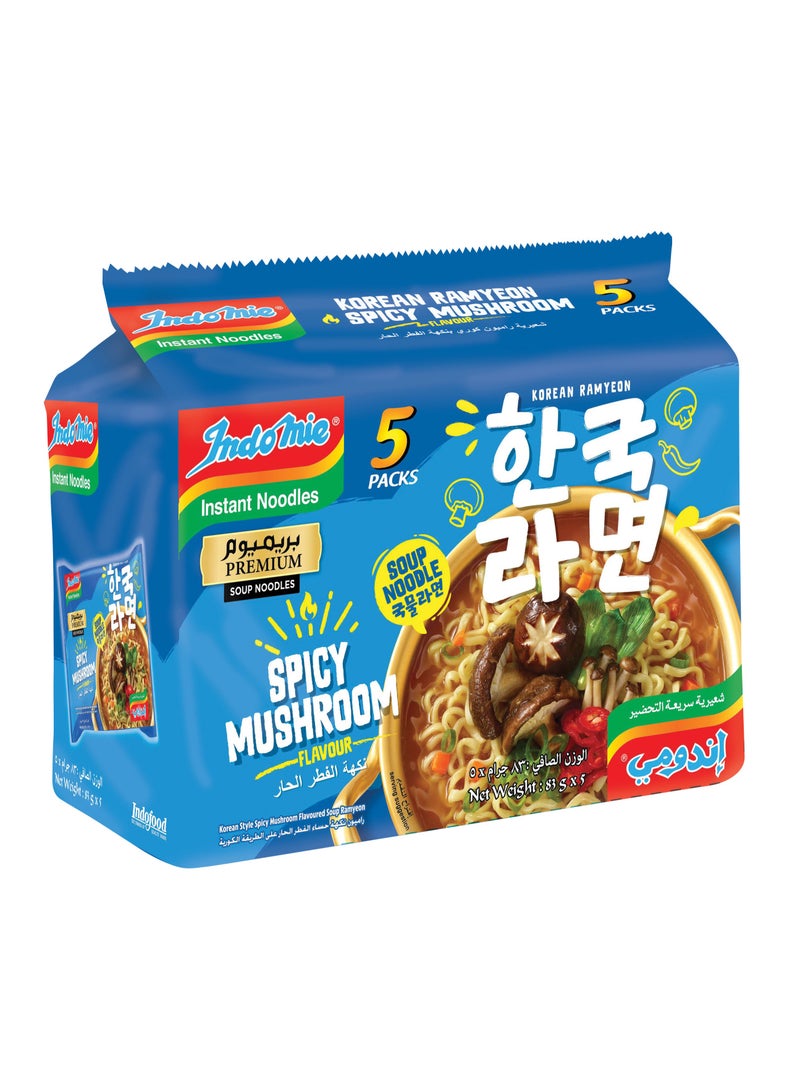 Indomie Korean Spicy Mushroom Soup Noodles Halal Certified 5 x 83g - Image 1