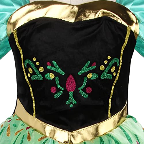 Acecharming Anna Dress Costume, Snow Queen Girls Princess Dress with Accessories for Halloween Cosplay Fancy Birthday Party Coronation Dress Up - Image 4