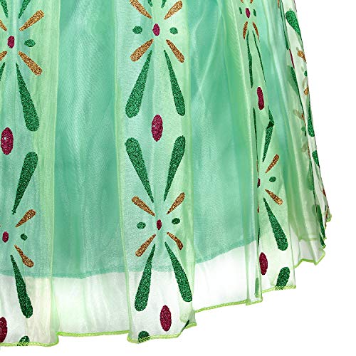 Acecharming Anna Dress Costume, Snow Queen Girls Princess Dress with Accessories for Halloween Cosplay Fancy Birthday Party Coronation Dress Up - Image 5