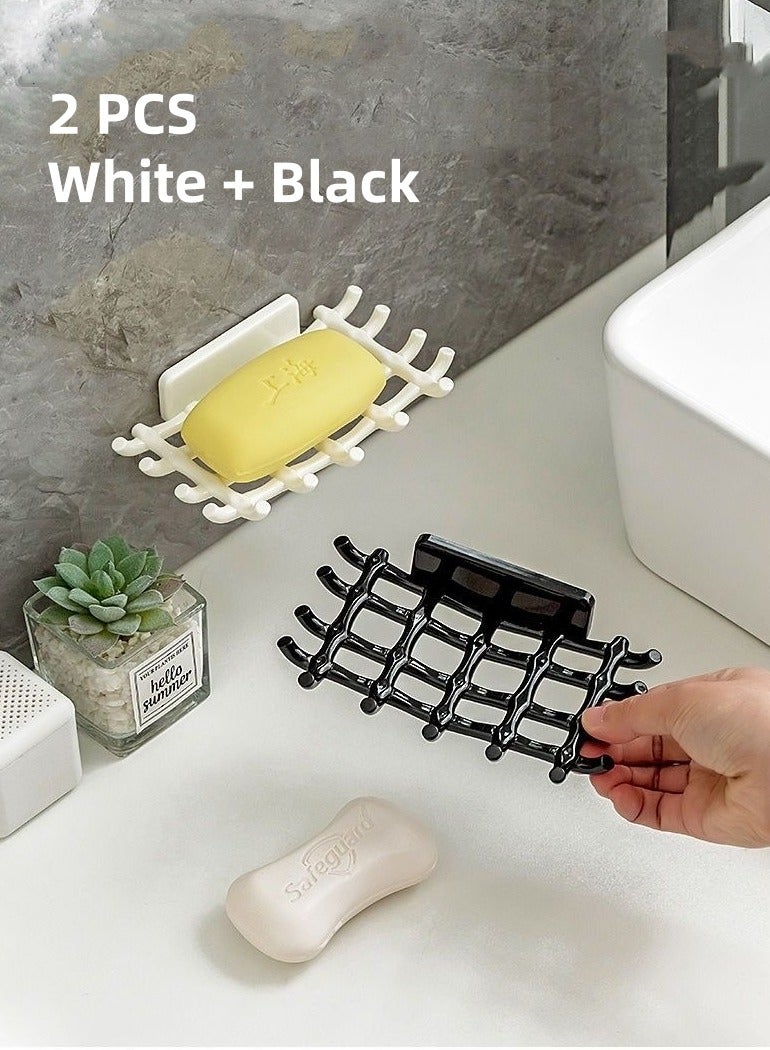 2 PCS One Black and One White, Multi-Functional Soap Holder, Can Be Used as an Organizer  - Image 1