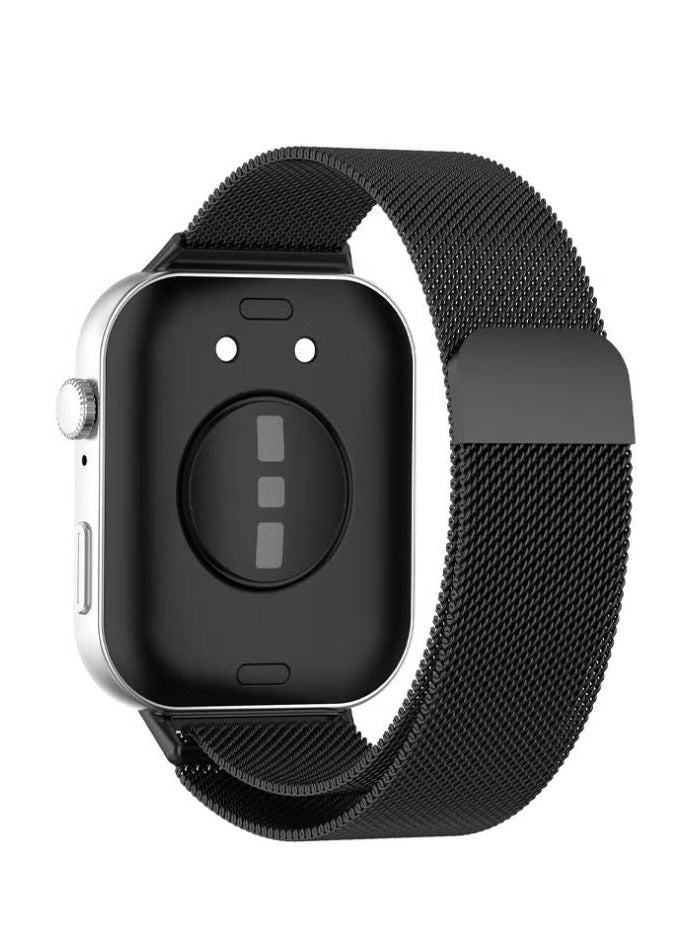 2-Pcs Watch Strap Suitable for Huawei Watch Fit 3 metal Milanese Magnetic Loop Watch Strap Black and Sliver - Image 4