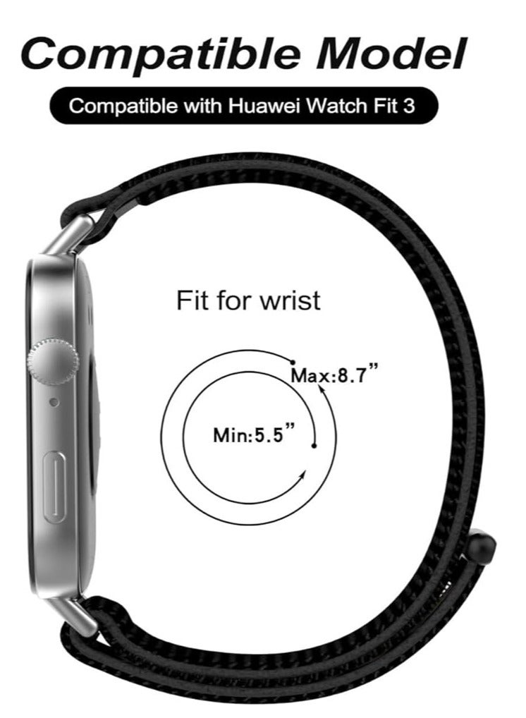 2-Pcs Watch Strap Suitable for Huawei Watch Fit 3 metal Milanese Magnetic Loop Watch Strap Black and Sliver - Image 5