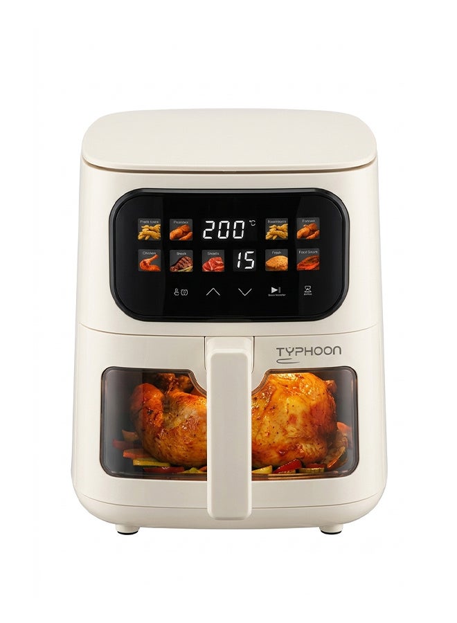 Typhoon Air fryer - Digital display - Transparent window - 5 liters - 1400 watts - Off-white - TY-04-005 OW - Image 1