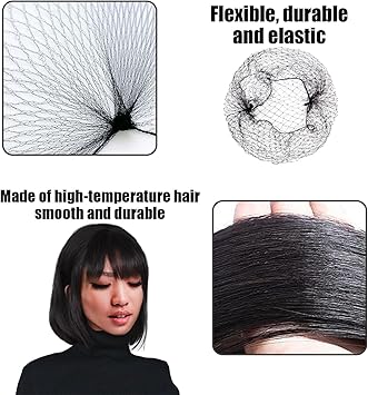 JTMKYO 1 Piece Black Wig with Hair Net Short Straight Hair with Bangs Fashionable for Cosplay Party and Daily Use - Image 3