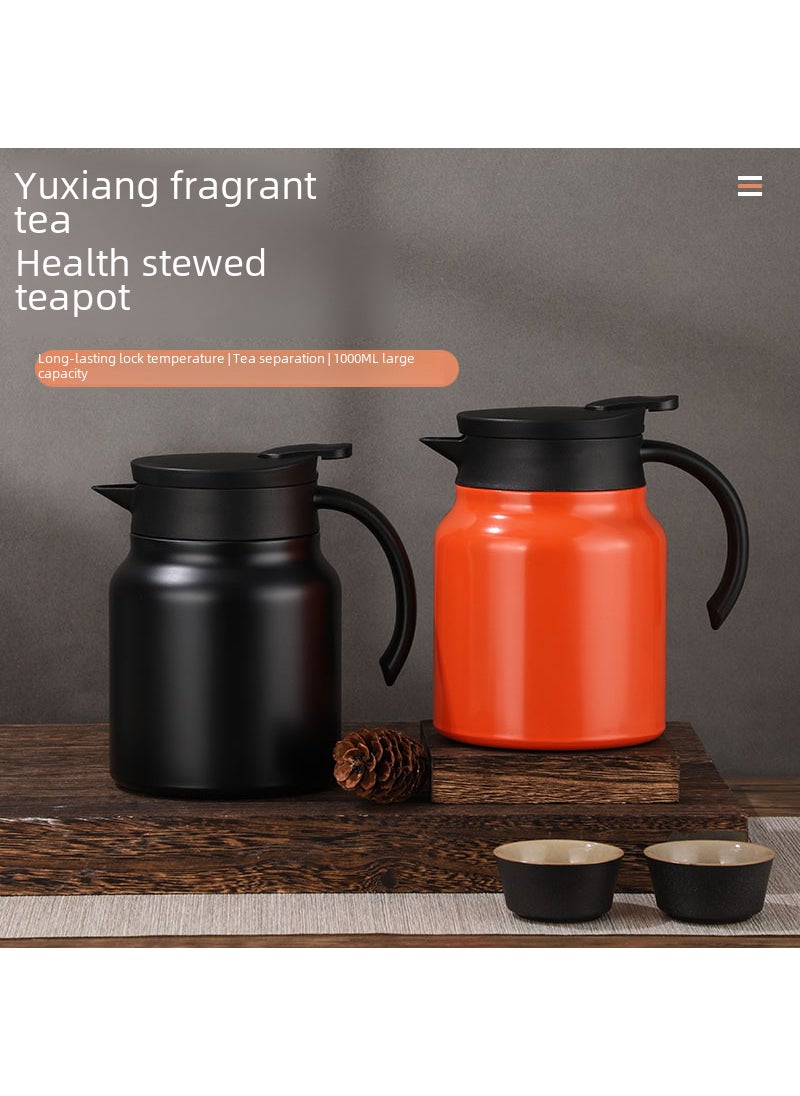 Generic - Tea separation braised teapot 316 stainless steel portable thermal pot high-looking teapot household health care stuffy teapot Red (800ml) - Image 1