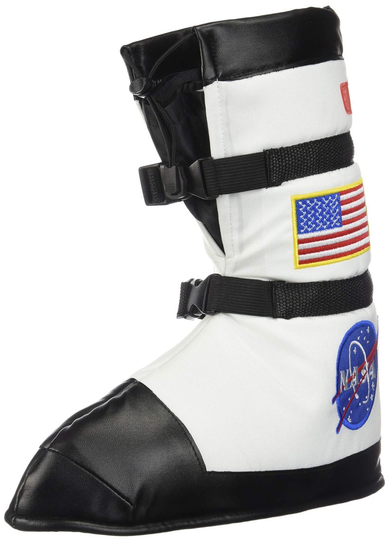 Aeromax Astronaut Boots, Size Large, White, with NASA patches - Image 1