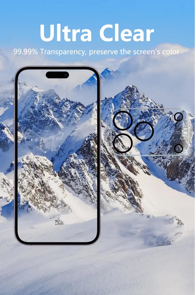 كلبور 2 في 1 حامي الشاشة لـ iPhone 17 Pro + حامي عدسة الكاميرا ، تغطية كاملة ، صلابة 9H ، فقاعة مجانية - Image 5
