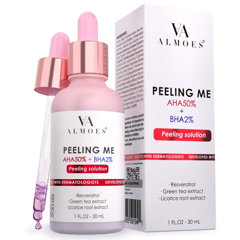 ALMOES Face Exfoliant Serum with AHA and 2 BHB to Remove Blackheads Face Exfoliator for Tone and TexturePore MinimizerExfoliating Face Serum with Liquorice RootAntioxidantSmoothes Skin