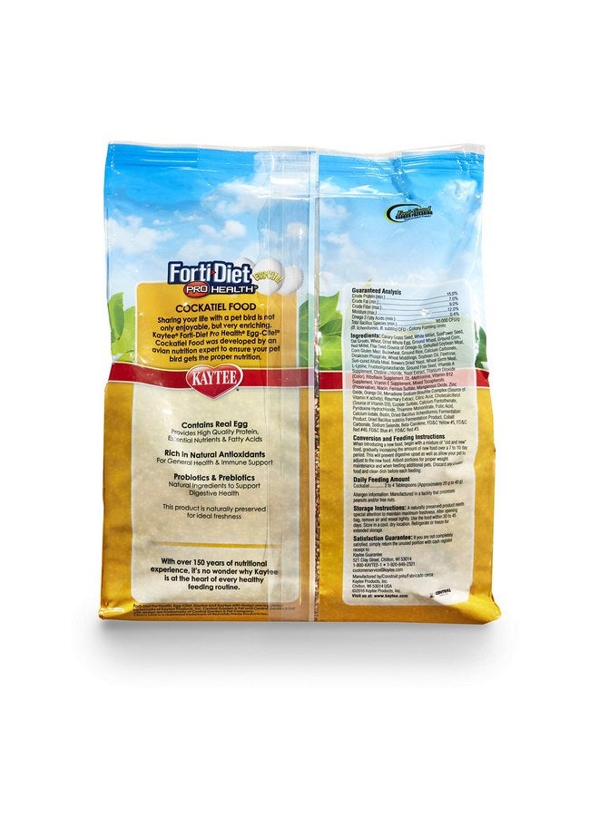 كايتي طعام الطيور الأليفة Kaytee Forti-Diet Egg-Cite للكوكتيلات، 5 رطل - Image 3