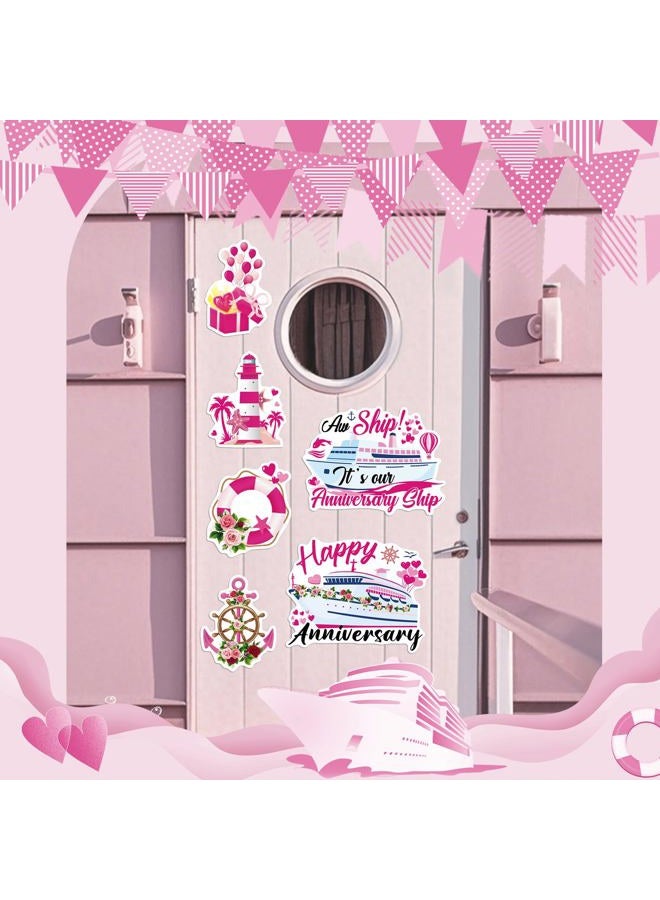 Dazoratix Anniversary Cruise Door Magnets - 7 PCs Wedding Ship Cabin Stateroom Anchor Accessories Magnetic Stickers for Carnival Party Refrigerator Magnet Fridge Car Decorations Garage Locker Decor - Image 2