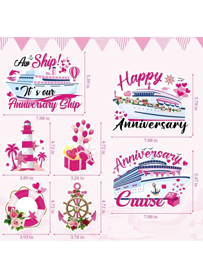 Dazoratix Anniversary Cruise Door Magnets - 7 PCs Wedding Ship Cabin Stateroom Anchor Accessories Magnetic Stickers for Carnival Party Refrigerator Magnet Fridge Car Decorations Garage Locker Decor - Image 5