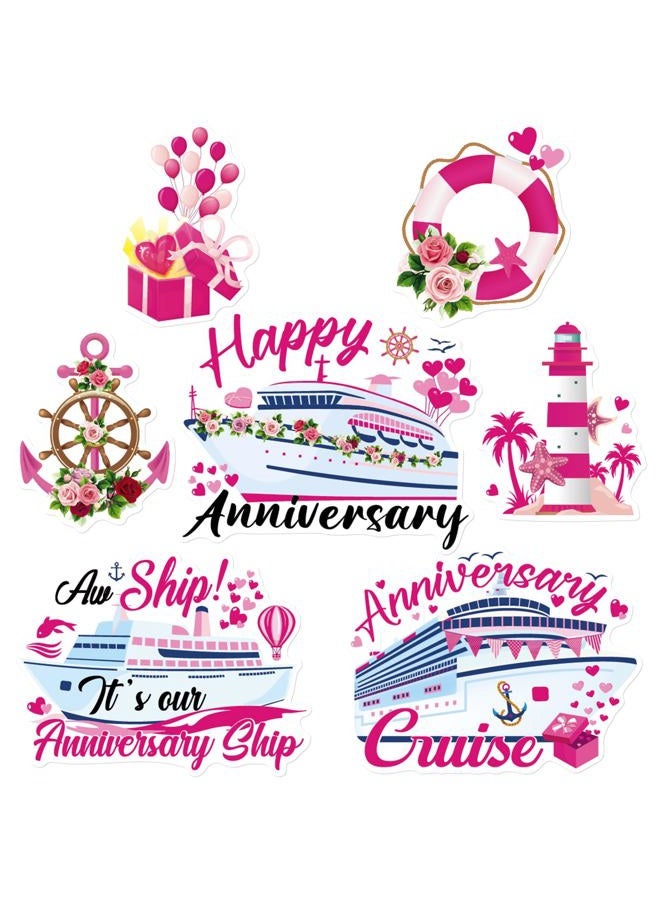 Dazoratix Anniversary Cruise Door Magnets - 7 PCs Wedding Ship Cabin Stateroom Anchor Accessories Magnetic Stickers for Carnival Party Refrigerator Magnet Fridge Car Decorations Garage Locker Decor - Image 1
