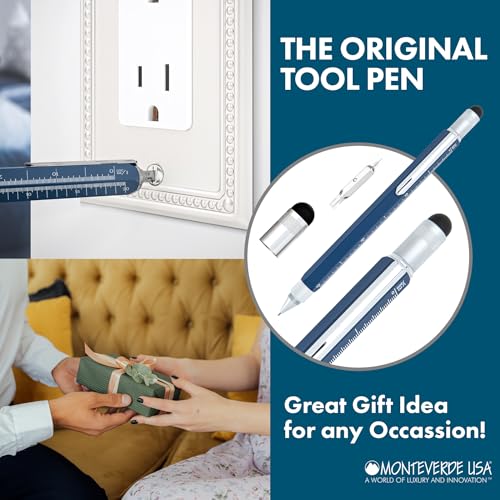 Monteverde USA 9-in-1 Tool Mechanical Pencil in Navy Blue – Multifunctional Pencil with Stylus, Screwdrivers, Ruler, and Eraser – Exclusive Collection Ideal Gift for Professionals - Image 5