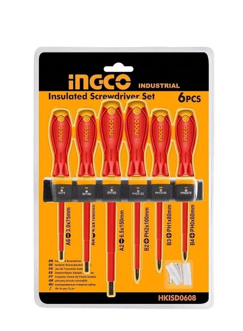 إنجكو مجموعة مفكات إنكو المعزولة 6 قطع 1000 فولت - HKISD0608 - Image 1