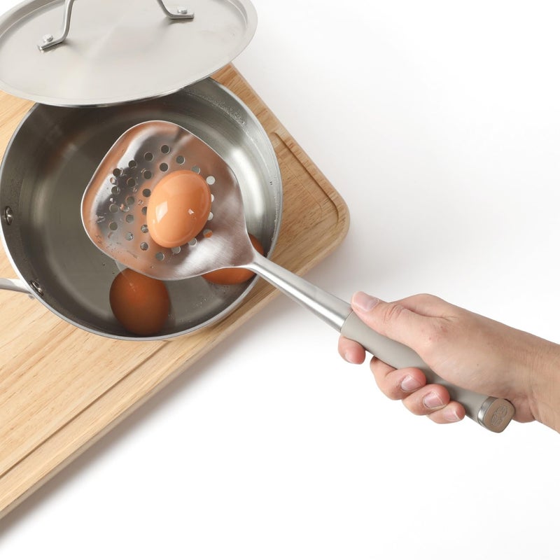 Calphalon Edge Stainless Steel Slotted Spoon/Skimmer - Taupe - Image 5