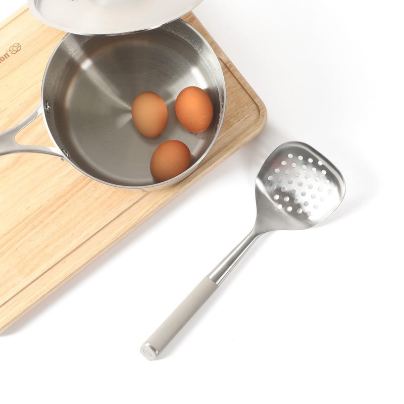 Calphalon Edge Stainless Steel Slotted Spoon/Skimmer - Taupe - Image 2