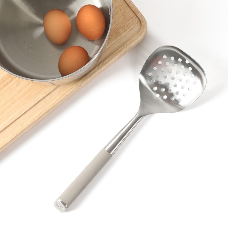 Calphalon Edge Stainless Steel Slotted Spoon/Skimmer - Taupe - Image 3