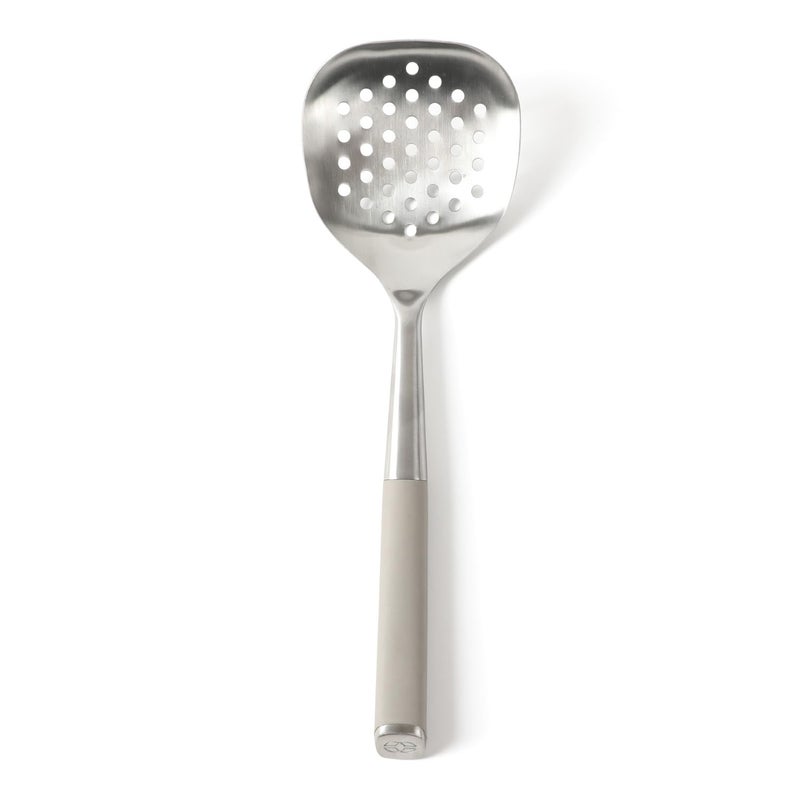 Calphalon Edge Stainless Steel Slotted Spoon/Skimmer - Taupe - Image 1
