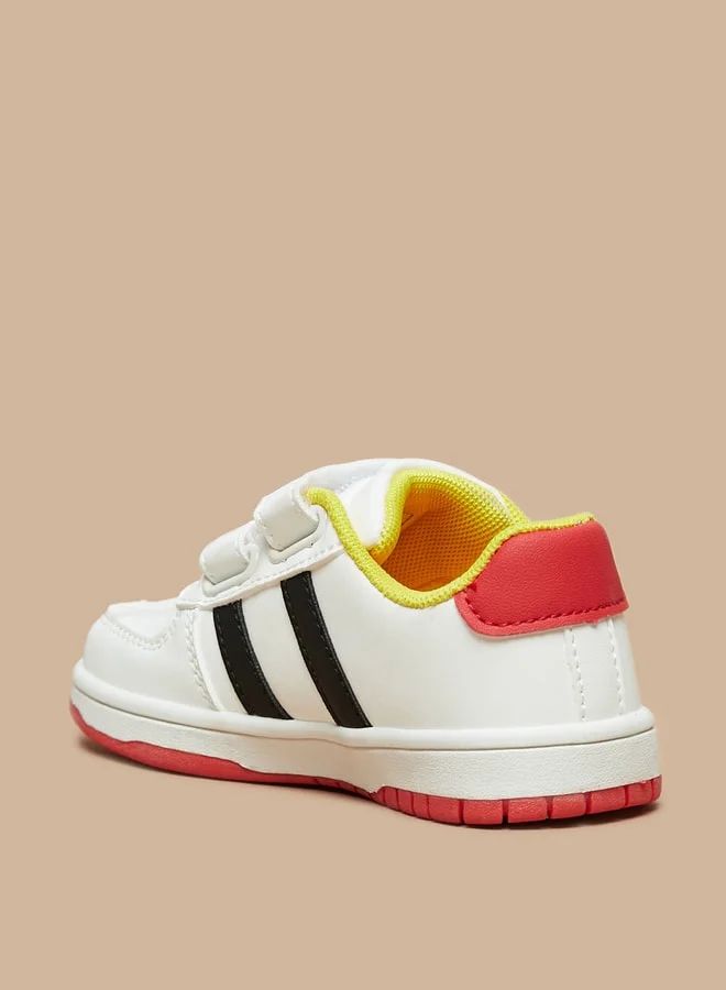 ديزني Boys Mickey Mouse Print Sneakers With Hook And Loop Closure