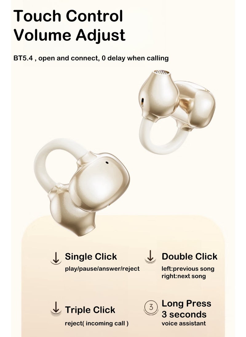 A41 FreeClip Wireless Earphone  Bluetooth 5.4  AB5656C Chip  200mAh Charging Case  28mAh Earphones  4-5 Hours Talk/Music Time  30 Hours Total Playtime Black