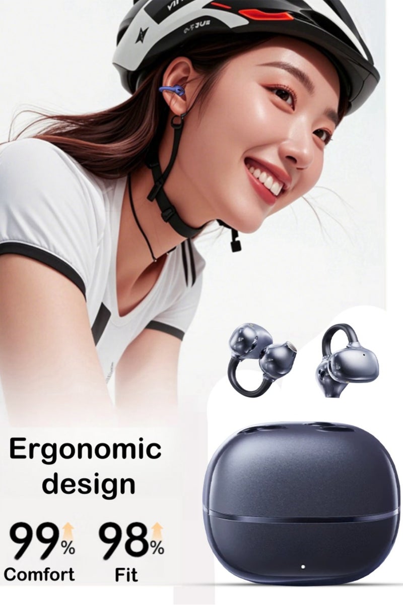 Charome A41 FreeClip Wireless Bluetooth Earphones Black, 200mAh Charging Case, 28mAh Earbuds, 4–5 Hrs Playtime, 30 Hrs Total - Image 2