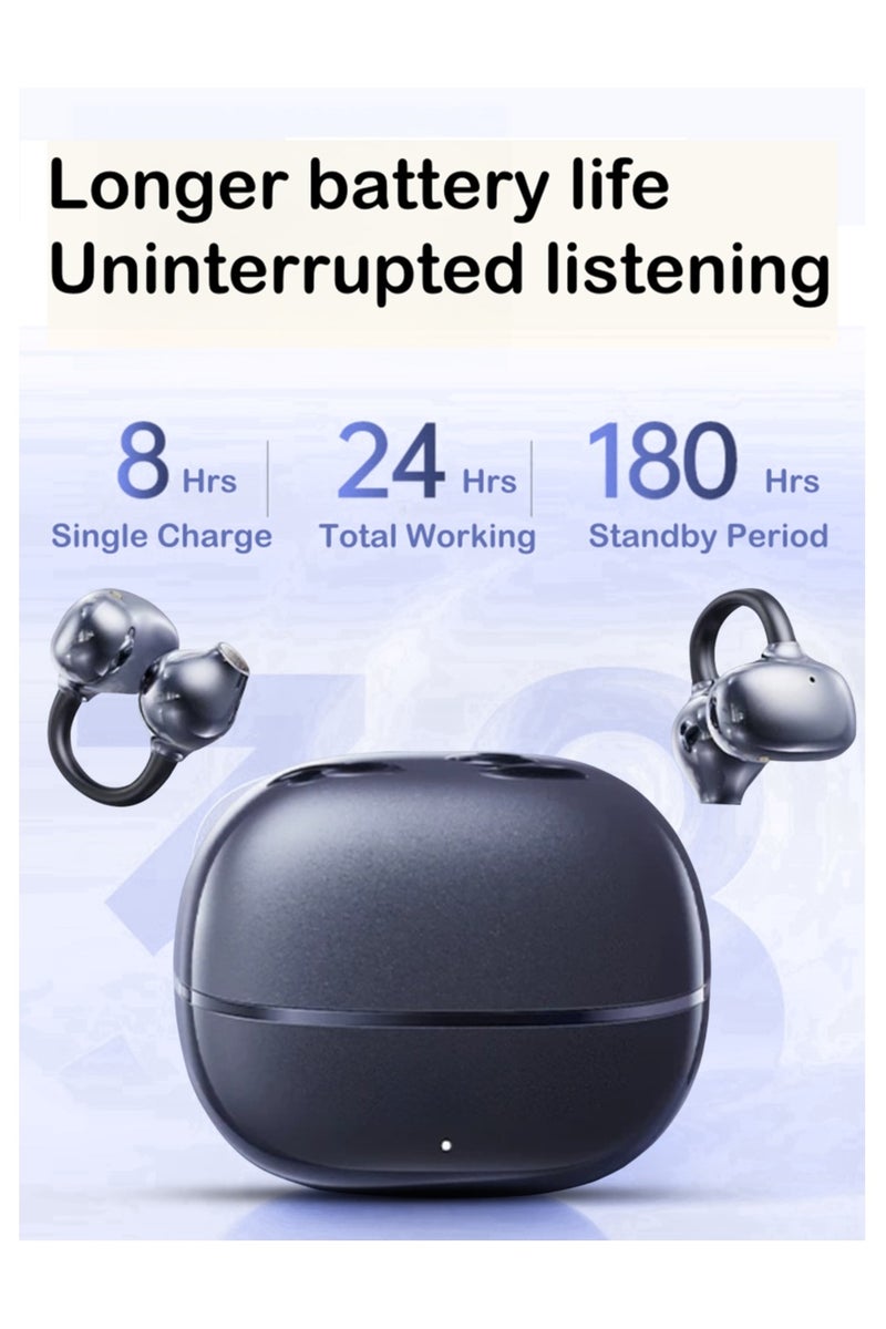 Charome A41 FreeClip Wireless Bluetooth Earphones Black, 200mAh Charging Case, 28mAh Earbuds, 4–5 Hrs Playtime, 30 Hrs Total - Image 3