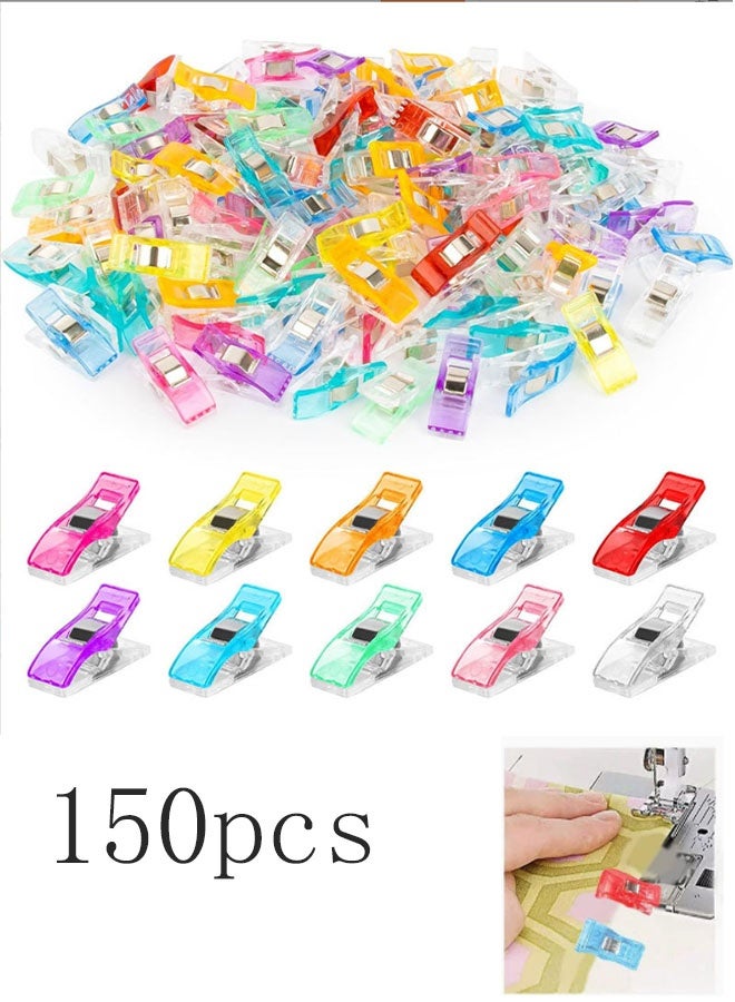 Geustos Multipurpose Sewing Clips Premium Quilting Clips Assorted Colors Fabric Clips for Sewing Supplies, Sewing Fasteners Clips, Quilting Accessories Crafting Tools (150Pcs,random color) - Image 1